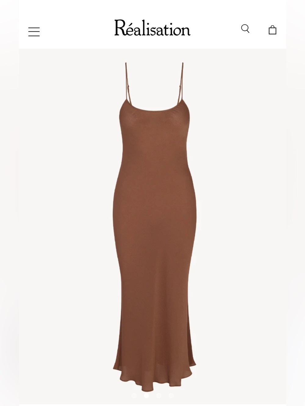 Realisation Par Brown Maxi Slip Dress